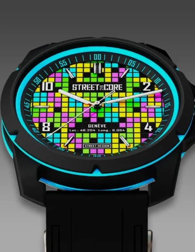 StreetCore219 Watch. Model: Pixel Blue Titanium. Collection: Pop