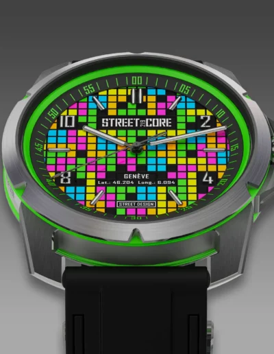 StreetCore219 Watch. Model: Pixel Green Steel. Collection: Pop