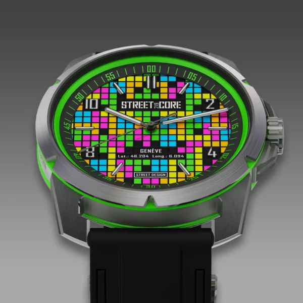 StreetCore219 Watch. Model: Pixel Green Steel. Collection: Pop